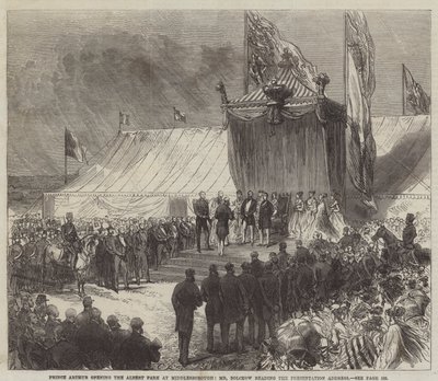 Prince Arthur Opening the Albert Park at Middlesborough, Mr Bolckow reading the Presentation Address by Sir John Charles Robinson